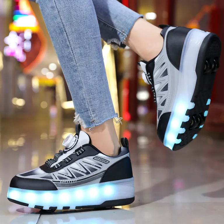 کفش‌های چرخ‌دار هیلیس عمده کارخانه با چراغ LED شارژی، کفش اسکیت چرخ‌دار جمع‌شونده برای کودکان و بزرگسالان
