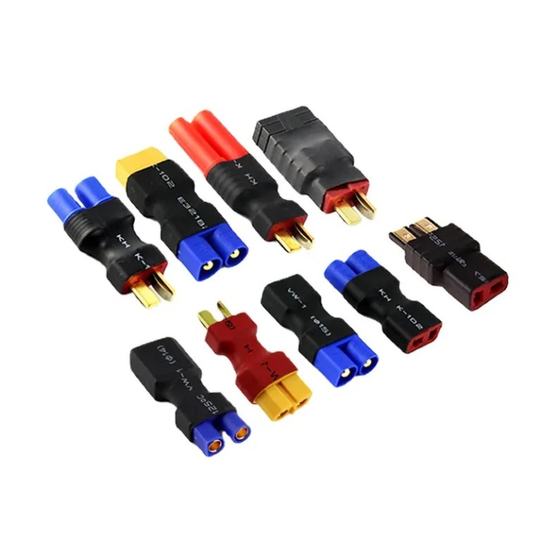 مبدل باتری لیتیومی مدل هواپیما: T Plug به XT60، XT90 به XT60، EC5 به TRX، EC3 به T Plug