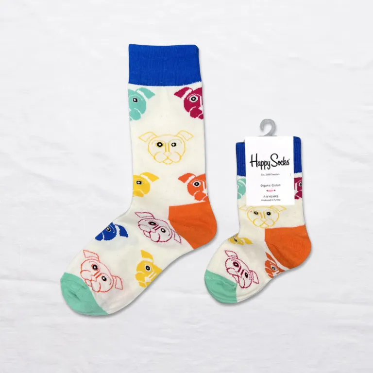 جوراب بچگانه HappySocks طرح کارتونی ساق متوسط مدل هایپی مناسب دختر و پسر برای استفاده بیرون از منزل طرح بامزه عمده و خانوادگی