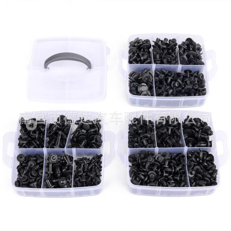 جعبه‌ای کراس بورد گیره خودرو 620pcs کیت اتصال دهنده ثابت خودرو، پرچ و گیره سپر و گلگیر