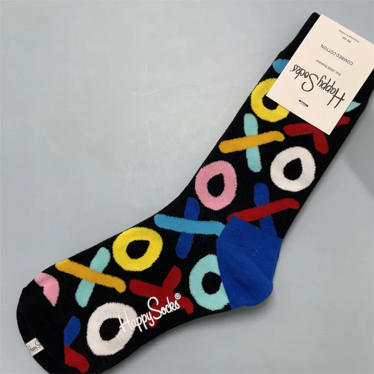 جوراب زنانه رنگارنگ HappySocks طرح کارتونی بامزه مدل اینستاگرامی نیمه‌ساقه بیرونی خیابانی