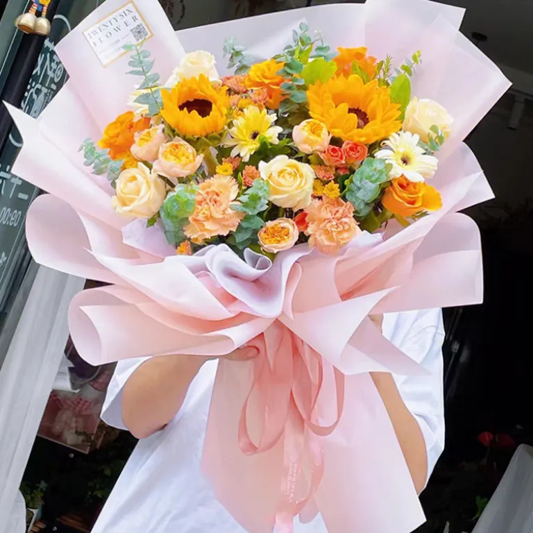 کاغذ بسته‌بندی گل، کاغذ ساده کره‌ای ضخیم ضدآب مات، مواد بسته‌بندی دسته گل به سبک کره‌ای