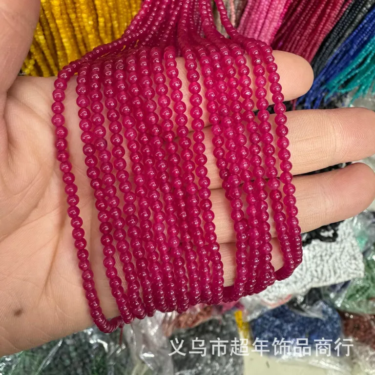 2mm3mm4mm مهره‌های گرد کوچک سنگ طبیعی، لوازم جانبی زیورآلات، آمیتیست، آونتورین سبز، تورمالین، مهره‌های DIY عمده