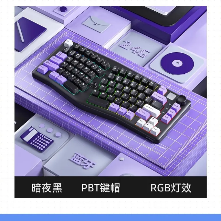 کیبورد مکانیکی آلیس LEOBOG A75 با قابلیت تعویض گرم، RGB، سفارشی‌سازی شده برای بازی و کارهای اداری و تبلت، ساختار TOP