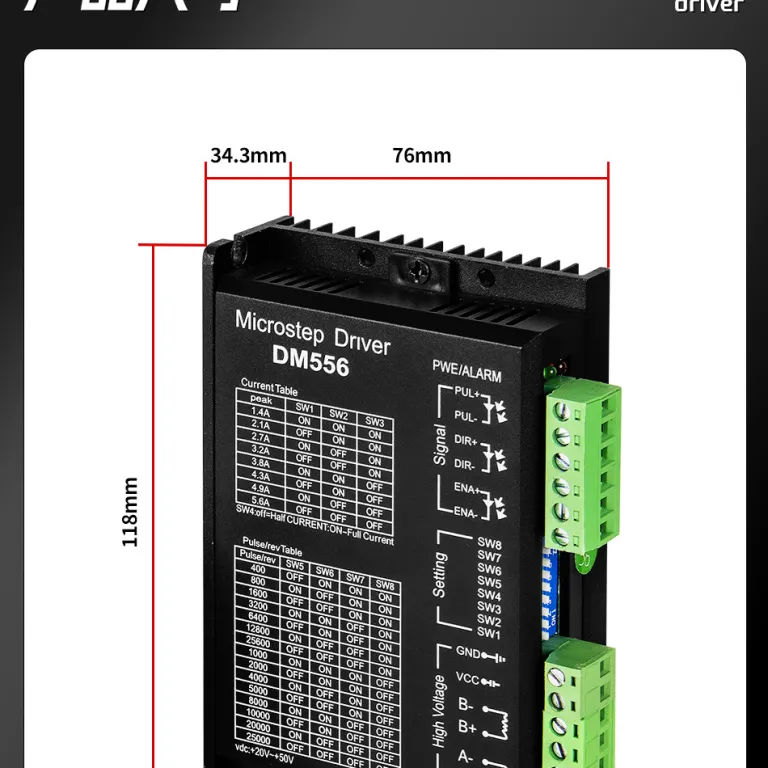 درایور موجود در انبار کارخانه DM556 کنترل دیجیتال DSP 42/57 درایور موتور پله‌ای موتور DC