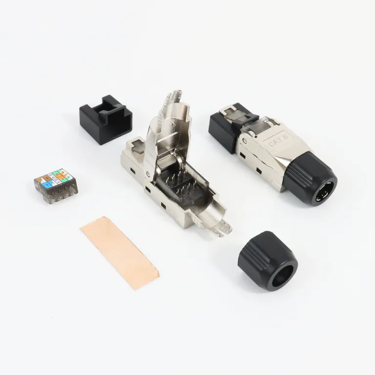 سوکت شبکه شیلددار بدون نیاز به ابزار پرس 7 CAT6A اتصال سریع