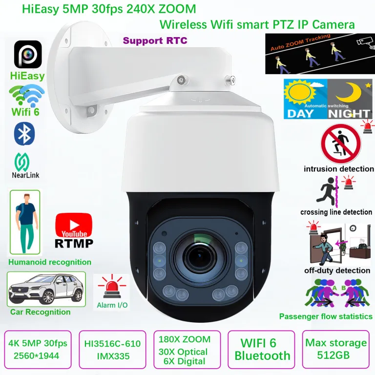 دوربین گردان شبکه با زوم 500 برابر 240 5MP 30fps 240X ZOOM PTZ IP CAMERA