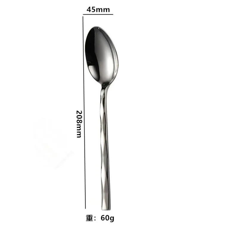 ست کارد و چنگال هتل لوکس با دسته الماسی، چاقو و چنگال و قاشق استیک با دسته کریستالی5pcs