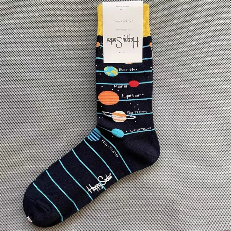 جوراب رنگی HappySocks مردانه طرح کارتونی فانتزی اینستاگرامی ساق‌متوسط بیرونی خیابانی