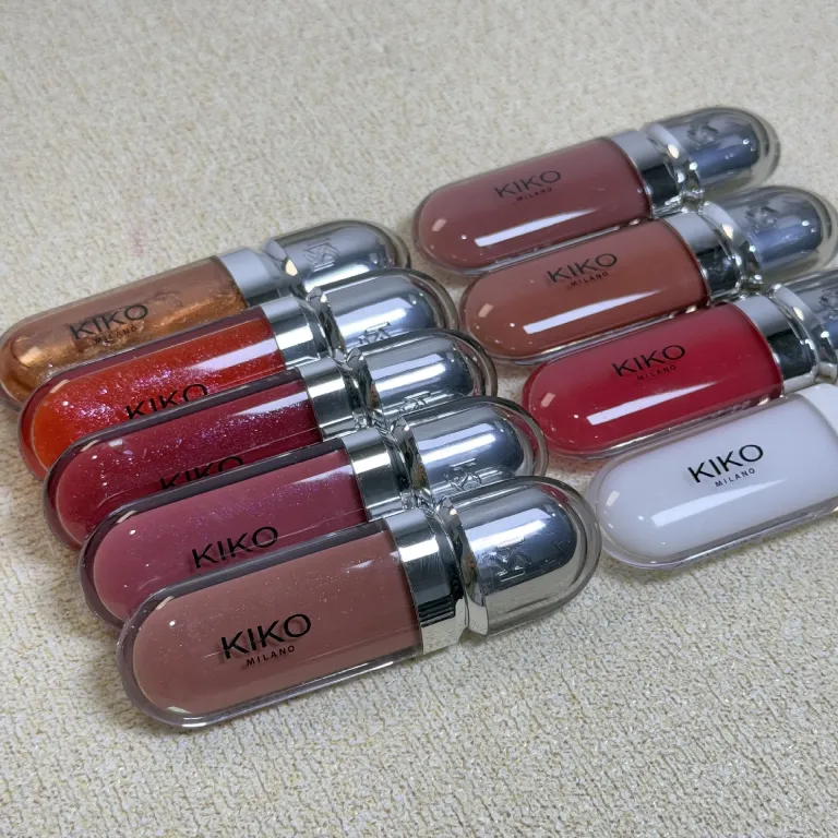 رژ لب مایع آینه‌ای تک‌سر KIO مخصوص صادرات 3D 02 22 12 رژ لب براق شیشه‌ای موجود در رنگ حبوبات 6.5ML