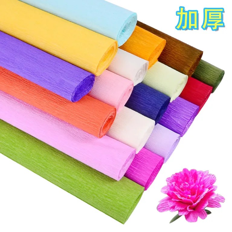 فروش مستقیم کارخانه، کاغذ کرپ رنگی ضخیم، مواد ساخت گل دستی، کاغذ DIY چین‌دار، کاغذ دستی برای گل رز