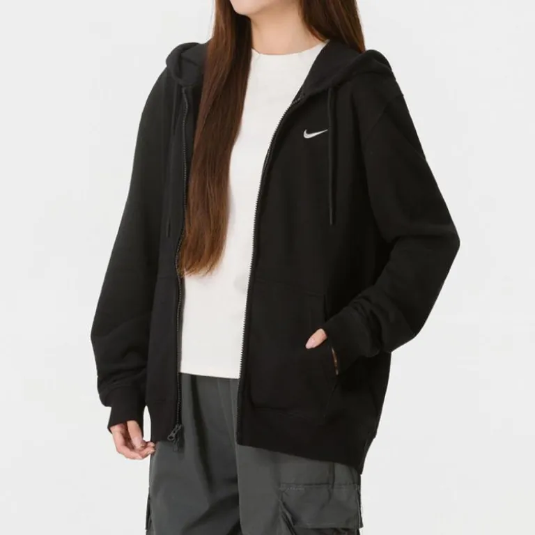 Nike ست ورزشی زنانه، کاپشن کلاه‌دار و شلوار بلند شیک و راحت