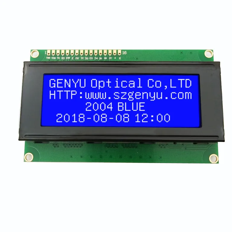 ماژول LCD آبی کارخانه‌ای LCM نمایشگر تجهیزات ابزار دقیق 2004A ماژول COB صفحه نمایش ماتریس نقطه‌ای کاراکتری STN
