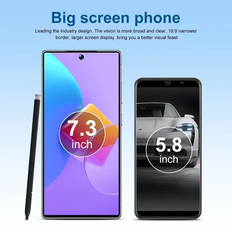 S26 ultra گوشی موبایل کراس‌بردر با صفحه‌نمایش بزرگ حفره‌دار اندروید موجودی آماده صادراتی پرفروش 7.3 اینچ قلم داخلی 4+64g