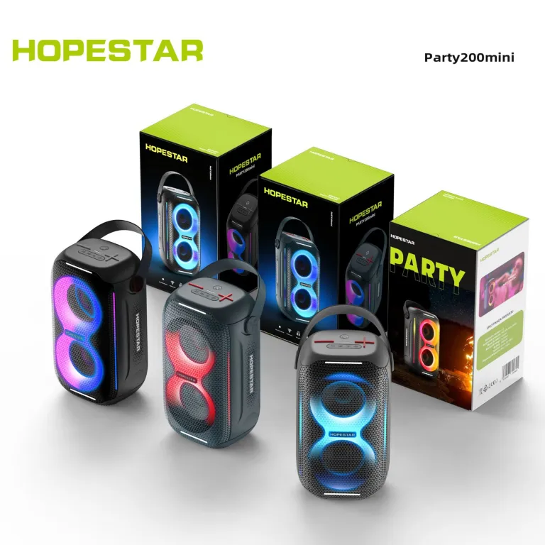 HOPESTAR-PARTY2000 مینی 2023 اسپیکر بلوتوثی بی‌سیم جدید با پشتیبانی از کارت حافظه و USB، هدیه خلاقانه