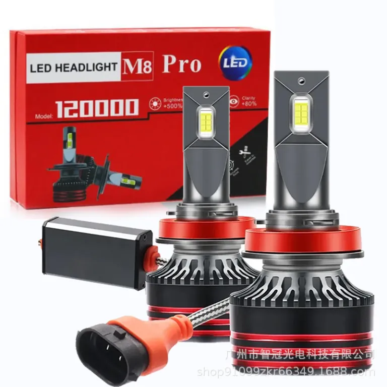 لامپ LED خودرو مدل M8Pro 6000k فوق پرنور و متمرکز h7 h4h11 ارسال مستقیم از تولیدکننده