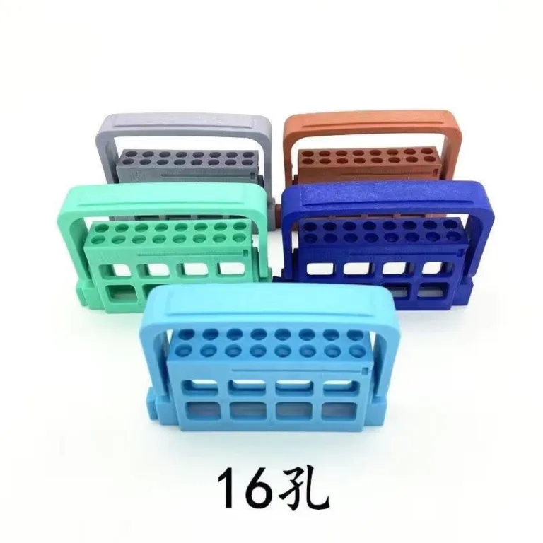 فایل روتاری دندانپزشکی 8 سوراخ 16 پایه نگهدارنده فایل با مخروط بزرگ، پایه پلاستیکی برای سوزنهای گشادکننده، قابل استریل در دمای بالا