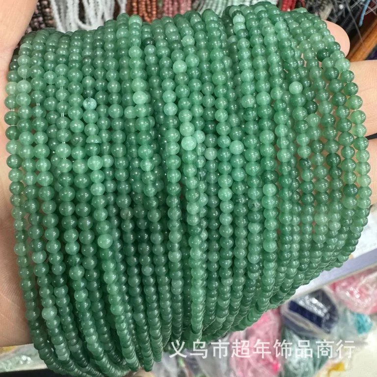 2mm3mm4mm مهره‌های گرد کوچک سنگ طبیعی، لوازم جانبی زیورآلات، آمیتیست، آونتورین سبز، تورمالین، مهره‌های DIY عمده
