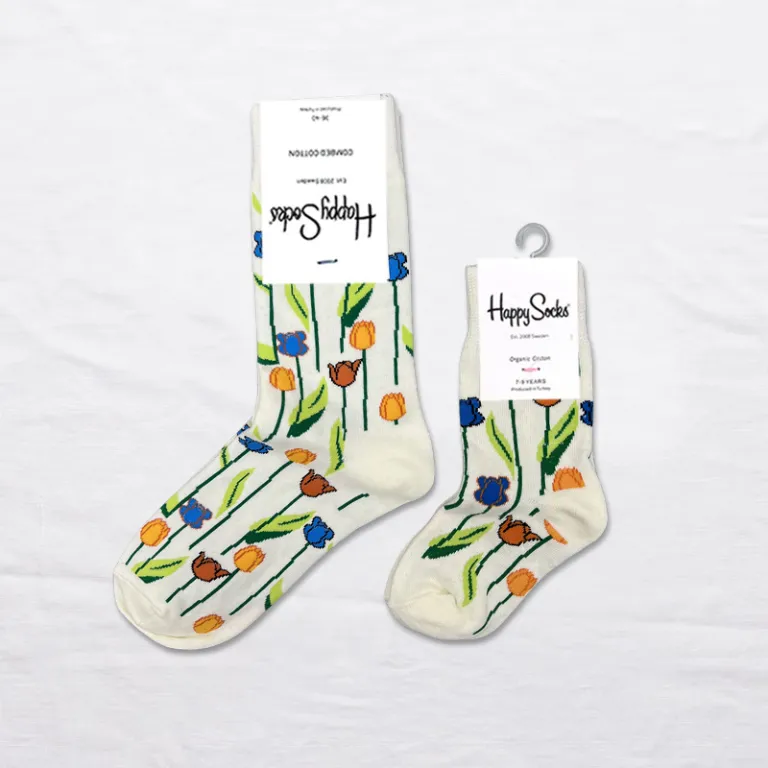 جوراب بچگانه HappySocks طرح کارتونی ساق متوسط مدل هایپی مناسب دختر و پسر برای استفاده بیرون از منزل طرح بامزه عمده و خانوادگی
