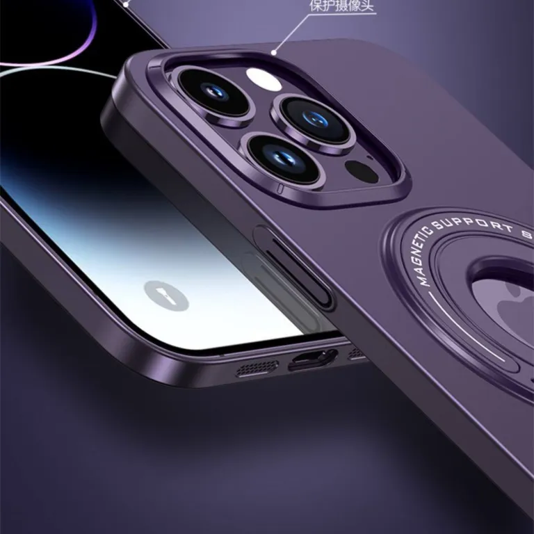قاب گوشی اپل iphone16PROMAX با پایه مغناطیسی کشویی، مات 15، محافظ تمام‌بدنه 14 13