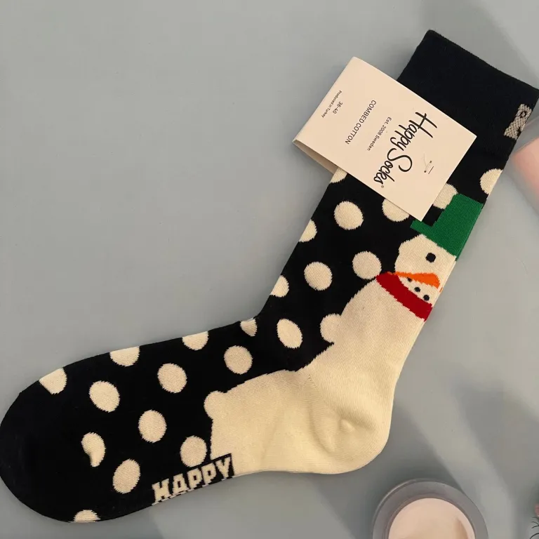 جوراب زنانه رنگارنگ HappySocks طرح کارتونی بامزه مدل اینستاگرامی نیمه‌ساقه بیرونی خیابانی