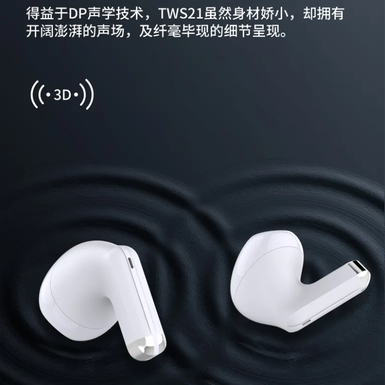 هندزفری بلوتوث بی‌سیم واقعی Genai TWS، نیمه‌داخل گوشی، آلیاژ روی، مینیاتوری و قابل حمل، بیس قوی و صدای استریو