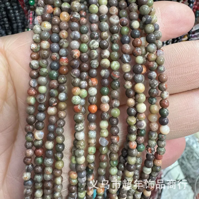 2mm3mm4mm مهره‌های گرد کوچک سنگ طبیعی، لوازم جانبی زیورآلات، آمیتیست، آونتورین سبز، تورمالین، مهره‌های DIY عمده