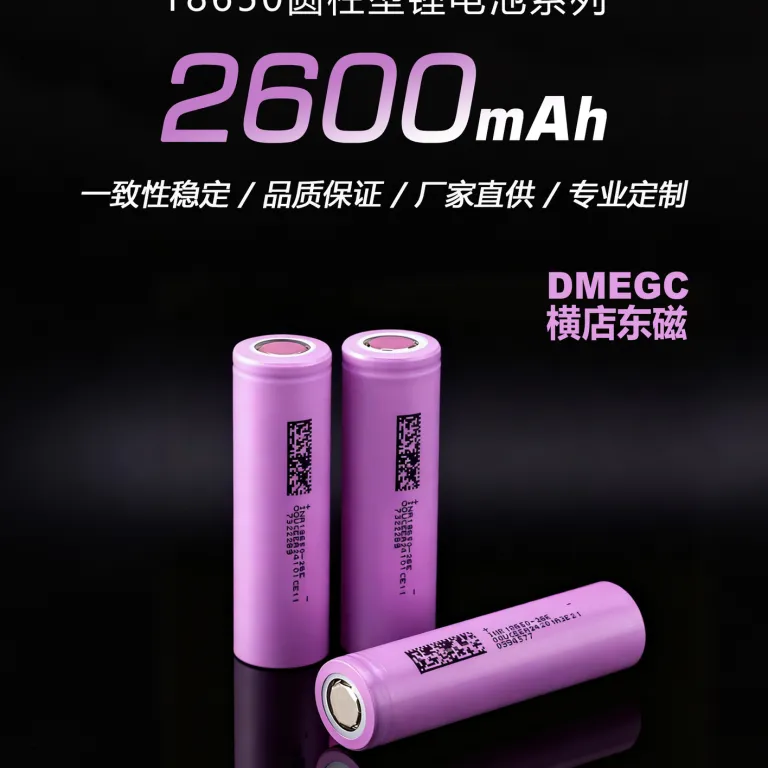 سلول باتری لیتیومی DMEGC26E 18650 برای ساخت پک باتری سفارشی خودروی برقی 2600