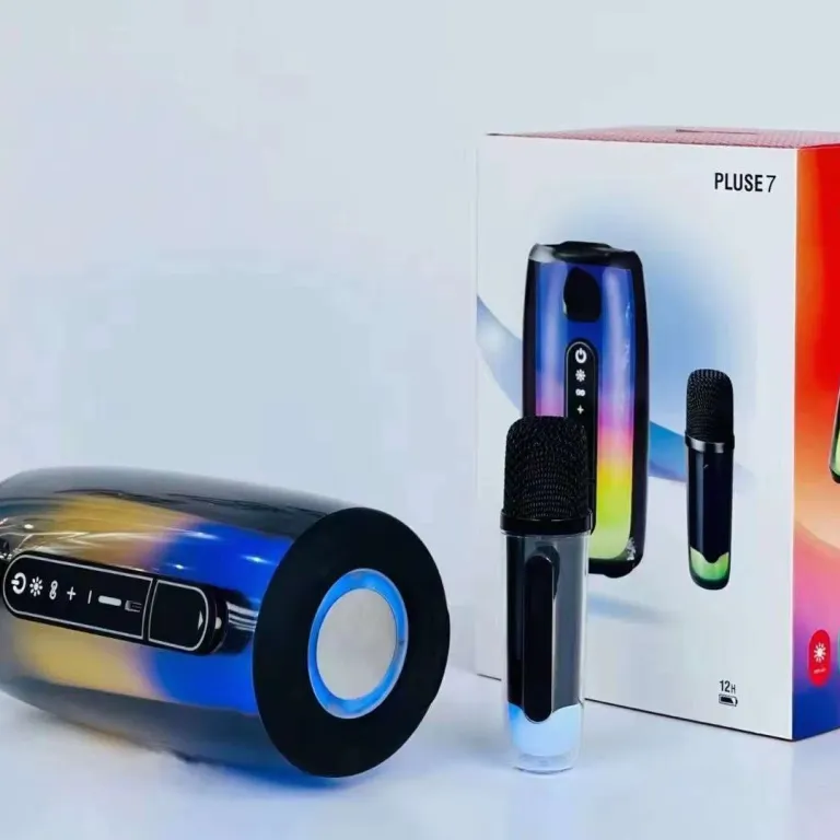 اسپیکر بلوتوثی پالسی 7Pro با نورپردازی محیطی رومیزی، میکروفون کارائوکه قابل حمل